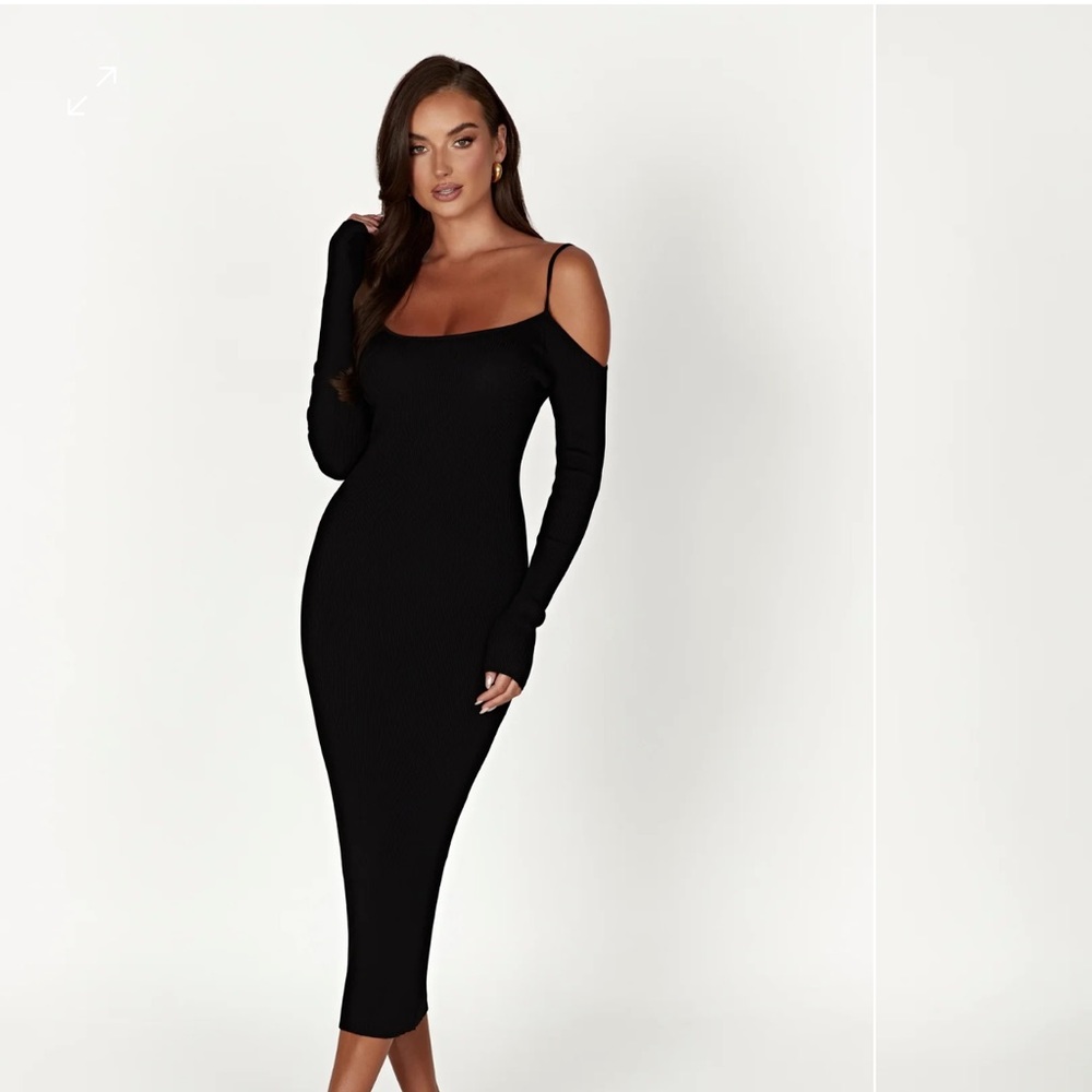 Meshki Black Midi Dress